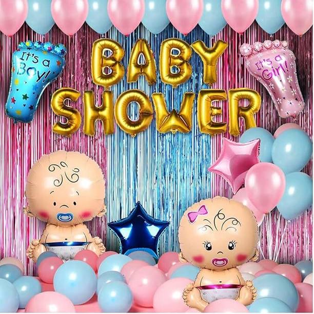 lala balloon Multicolor Baby Shower Decoration Combo Set