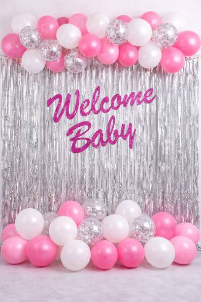 FIZZYPARTY PINK AND WHITE WELCOME BABY COMBO SET