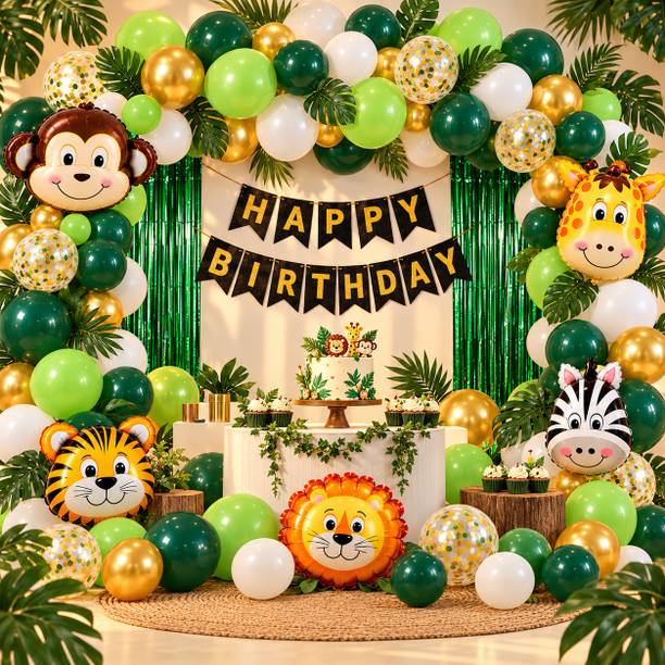 PARTYQORA Multicolor Birthday Decoration Combo