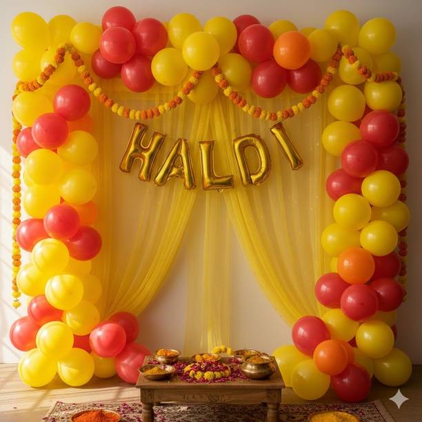 Maithili decors Multicolor haldi setup