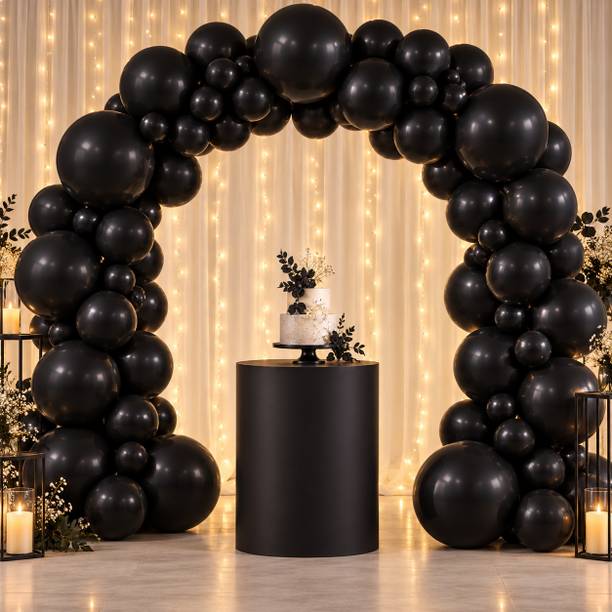Noziya Black Balloons Pack of 50 for Birthday Anniversary Party Decoration