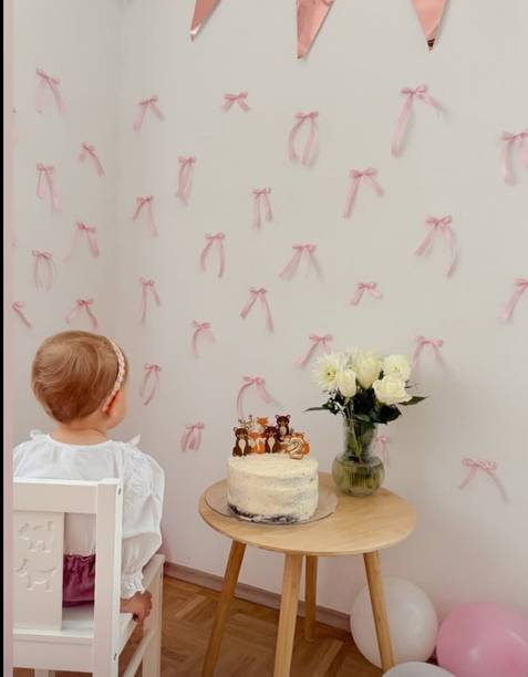 HASMI SALES light pink Bow For Celebration, BIRTHDAY, VALENTINE, ANNIVARSERY, BABY SHOWER (PACK OF 25)