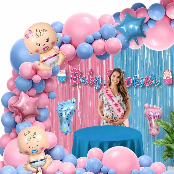 दी डेकोर क्वीन बहुरंगी बेबी शावर कॉम्बो पैक 50 Pcs - 300 g