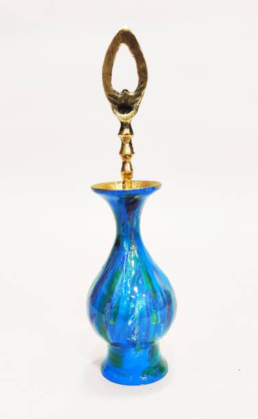 Anjum Surmadani Brass Skyblue 5 inches Decorative Bottle