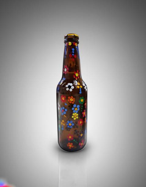 Mallika Arts Beautiful Handmade Decorative Bottle with Cork LED Light, Plant Holder Decorative Bottle