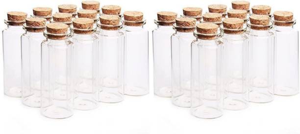 Satyam Kraft 24 Pcs Wishing Bottle Glass Material With Cork Stoppers For DIY Decoration Decorative Bottle