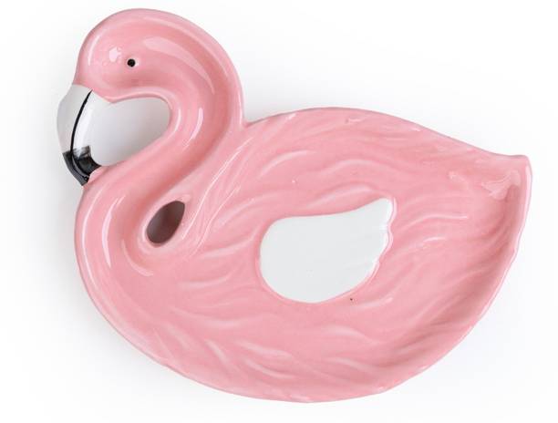 MGeezz Flamingo Shaped Snack Serving Tray Ceramic Decorative Platter