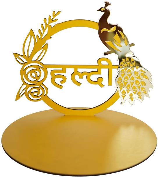 Sonal Enterprise Haldi Platter Set Traditional Bridal Wedding Ceremony Tray Decorative Wood Decorative Platter