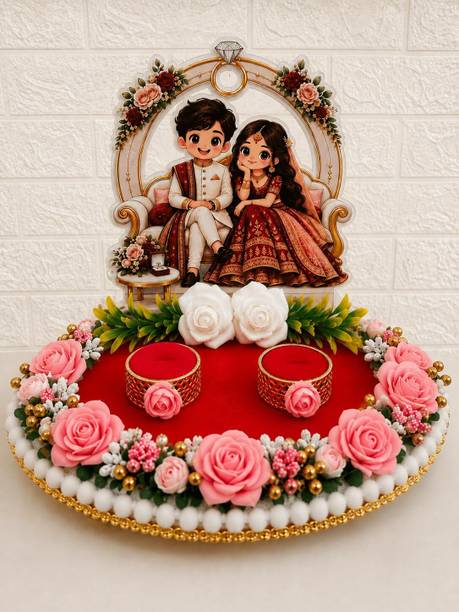THE BRIDE MADE Engagement Ring Platter Wood Decorative Platter