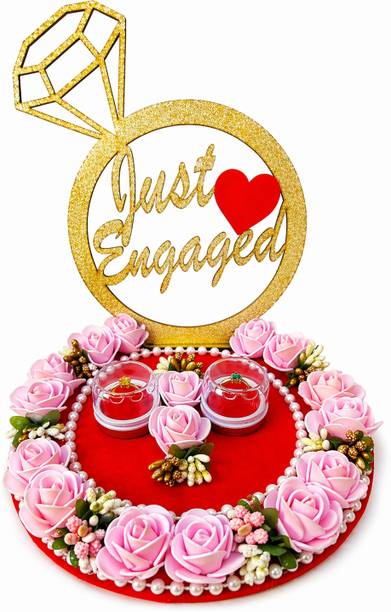 Zenvira Engagement Ring platter Wood, Cloth, Sponge Decorative Platter