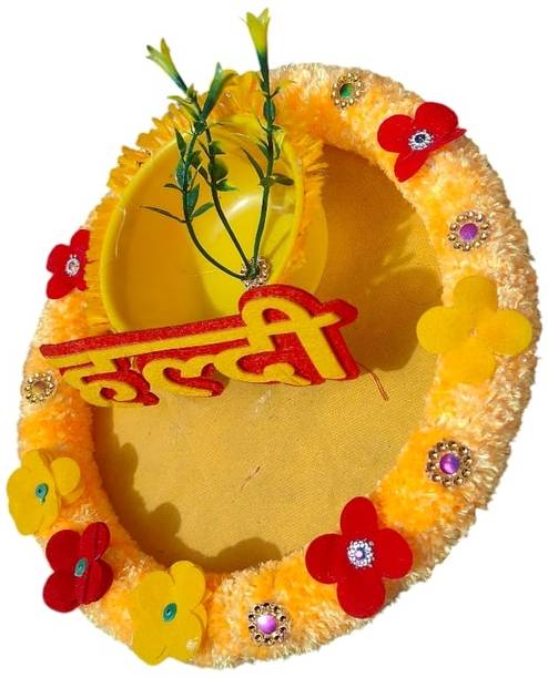 RSGROUP Hindi haldi new Plastic Decorative Platter