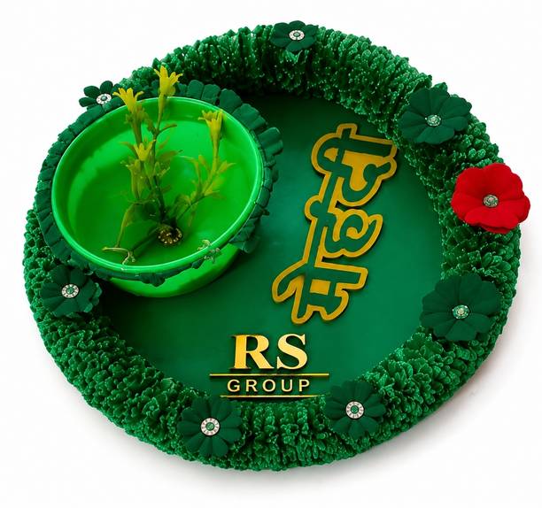 RSGROUP New Mehandi Hindi Plastic Decorative Platter
