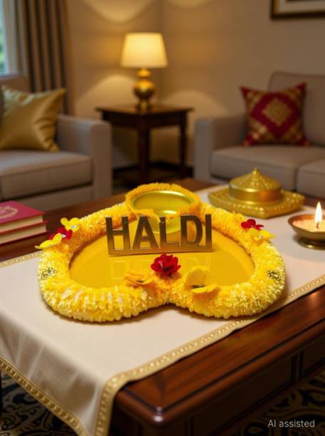 RSGROUP English hat haldi Plastic Decorative Platter