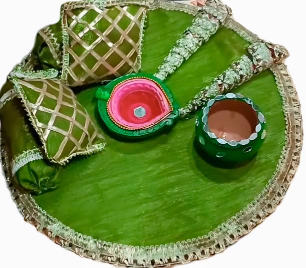 zaidi store Decorative Mehndi Thali/Platter Thali, Shaadi Decor, Home Decor, Handmade Plate Wood Decorative Platter