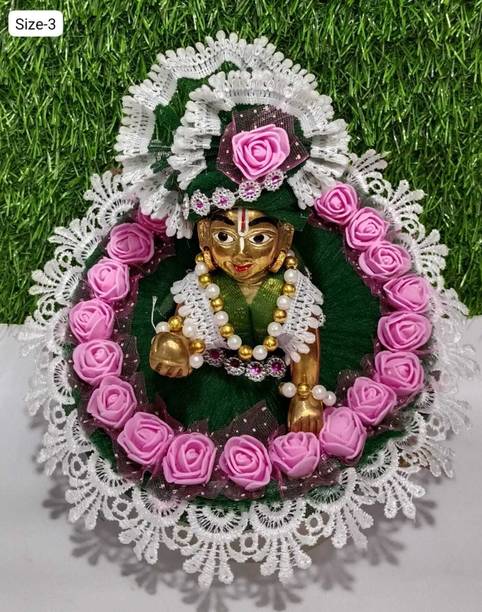 KRISHNOVIA Laddu Gopal , Bal Gopal, Krishnaji, Thakurji, Kanhaji Dress Size 3 No (Green) Dress
