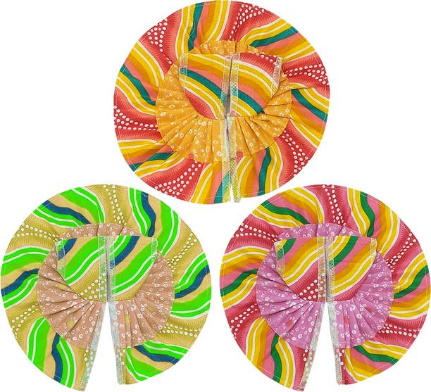 Ecommall Laddu Gopal Dress Size 0 Number Cotton Summer Thakur ji Poshak Clothes Combo Set Dress