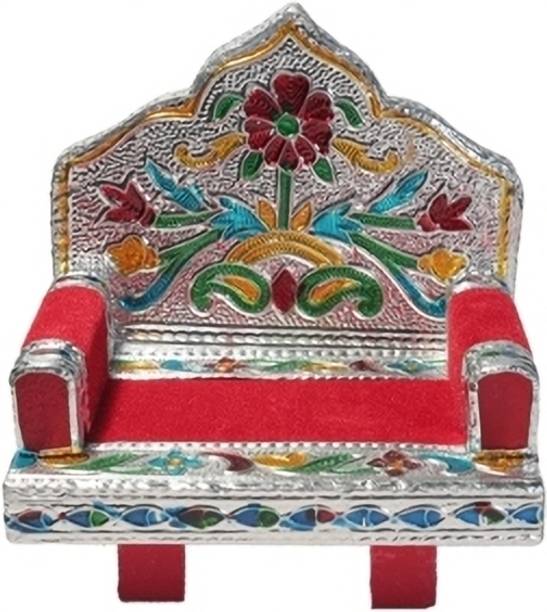 ML Enterprises Laddu Gopal Kanha Ji Singhasan Solid Wood with Meenakari Work Home Temple Multi Dress