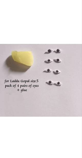 AJ ONSALE Laddu gopal ji eyes for size 5, Pack of 4 pairs Deity Ornament