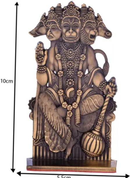 Sividya Panchmukhi Hanuman Idol Copper – Divine Decorative Showpiece  -  10 cm
