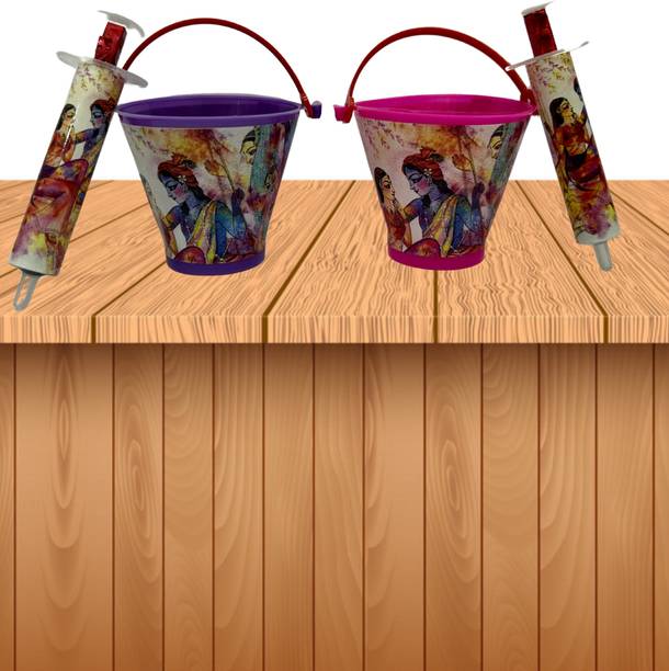 SEKDA’S-Aesthetic in Theism Holi Special Plastic Balti Pichkari To Enjoy Bathing Rango ke Sang Etc Set Of 2 Deity Ornament