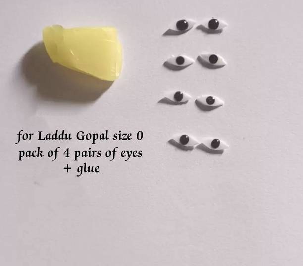 AJ ONSALE Laddu gopal ji eyes for size 0, Pack of 4 pairs Deity Ornament