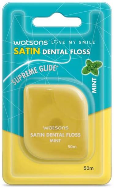 SHIVAMAX Watsons Satin Mint Dental Floss Supreme Glide Shread Resistant 50m (THAILAND)
