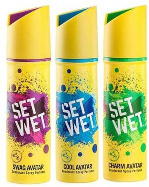 SET WET COOL + CHARM + SWAG AVATAR Deodorant Spray  -  For Men