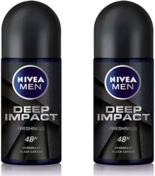 NIVEA Men Deep Impact Deodorant Roll-On 50ML Each (Pack of 2) Deodorant Roll-on  -  For Men