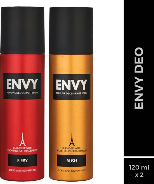 Envy Fiery and Rush Body Deo (120 ml x 2) Deodorant Spray  -  For Men