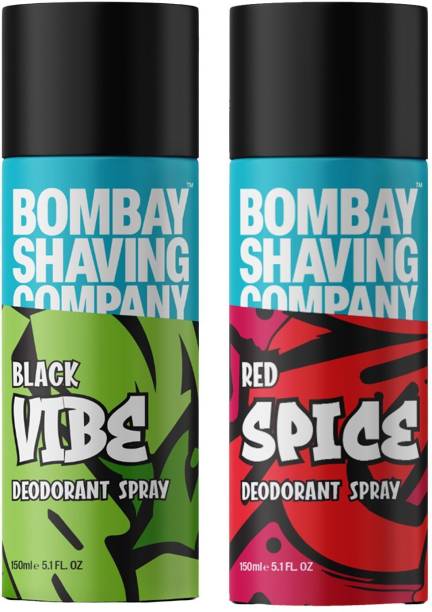 BOMBAY SHAVING COMPANY Red Spice & Black Vibe 150ml x 2 Combo Deodorant Spray  -  For Men