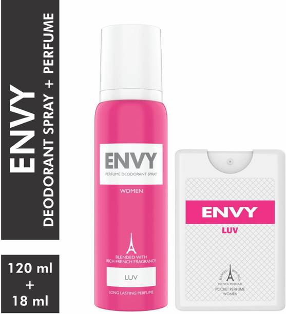Envy Luv Deo & Luv Pocket Perfume Combo Deodorant Spray  -  For Women