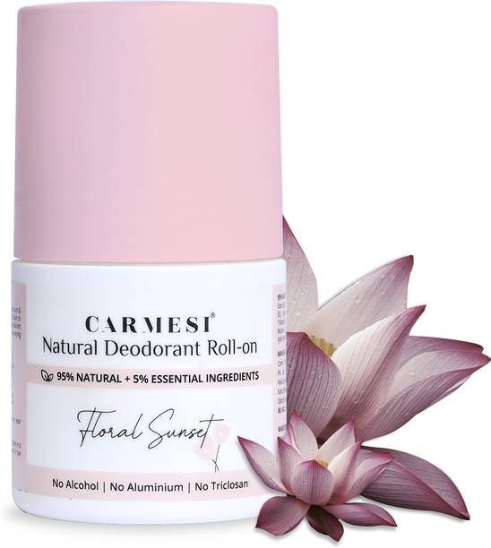 Carmesi Floral Sunset Natural Underarm Deodorant Roll On No Alco