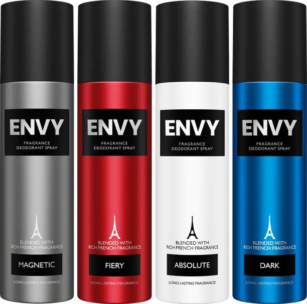 Envy Dark, Fiery, Absoulute & Magnetic Long Lasting Deodorant Spray  -  For Men