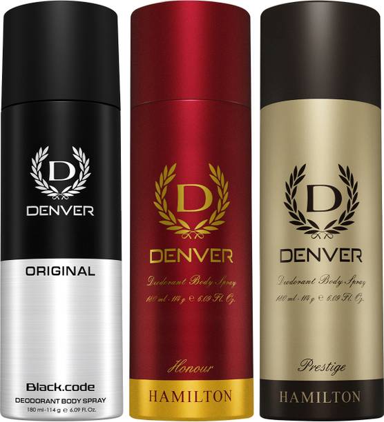 DENVER Black Code, Honour & Prestige Body Spray  -  For Men