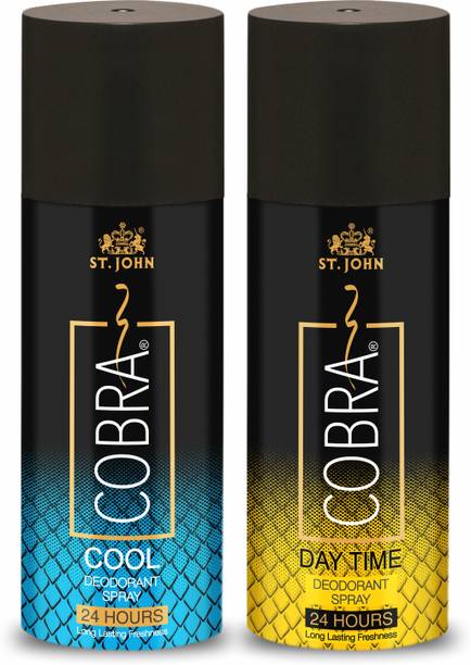 ST.JOHN Cobra Deo Daytime and Cool Long lasting 150ML each Deodorant Spray  -  For Men & Women