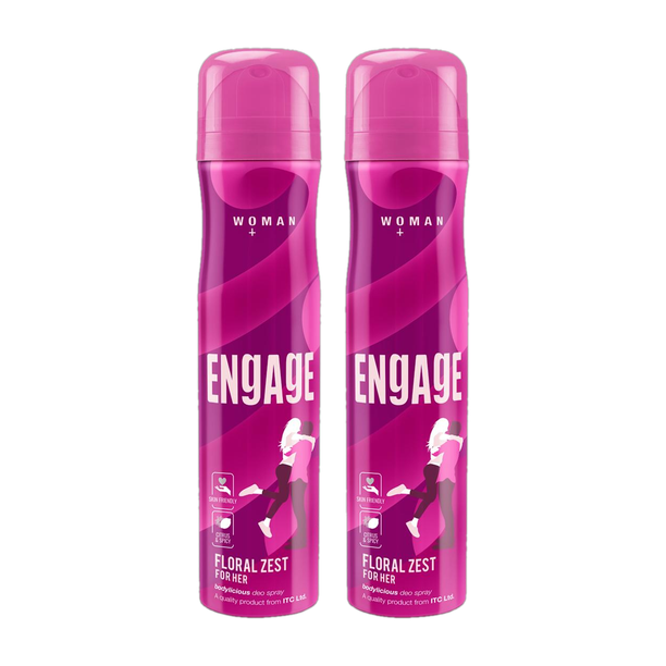एंगेज Floral Zest Deodorant for Women, Citrus and Floral, Skin Friendly, 150ml Pack of 2 डिओडोरेंट स्प्रे - महिलाओं के लिए