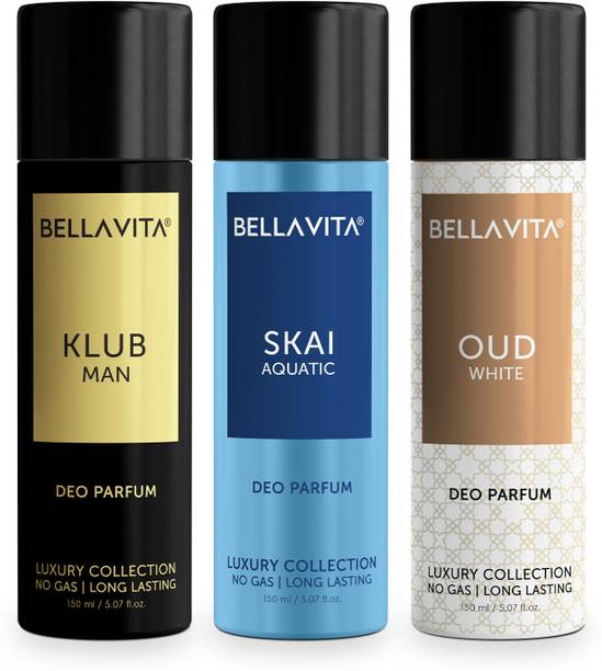 बेल्लाविता Men's No Gas deodorant Combo|Long Lasting fragrance, with Woody & Citrus Notes|  -  पुरुषों के लिए
