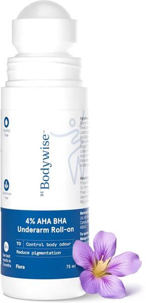 बॉडीवाइज़ 4% AHA BHA Underarm Roll On | Flora Fragrance | Reduces Odour & Pigmentation  -  महिलाओं के लिए