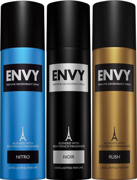 Envy Nitro, Rush & Noir Deo Combo Deodorant Spray  -  For Men