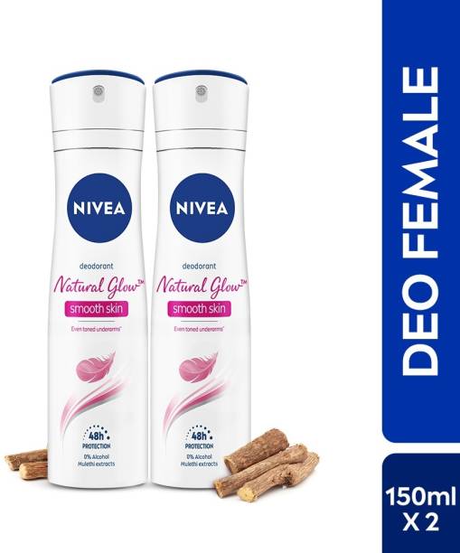 NIVEA Natural Glow Smooth Skin 150 ml * 2 Deodorant Spray  -  For Women