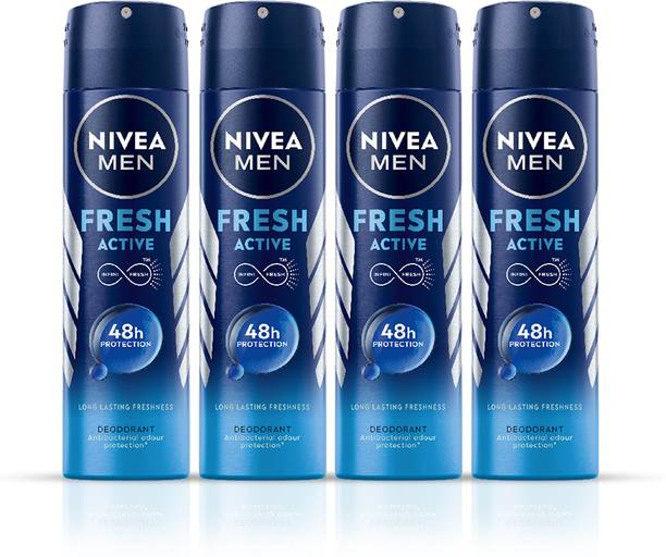 निविया Fresh Active Long Lasting Anti-Perspirant Deodorant Spray - For Men Pack of 4  -  पुरुषों के लिए