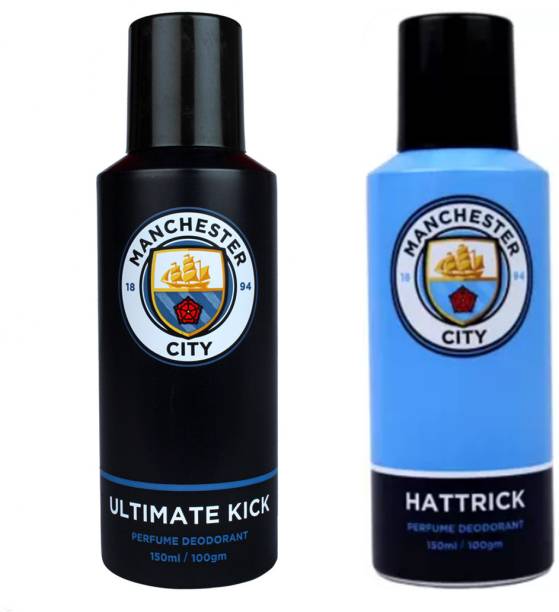 MANCHESTER Ultimate Kick and Hattrick Long Lasting Deodorant for Men 150 ML each Deodorant Spray  -  For Boys