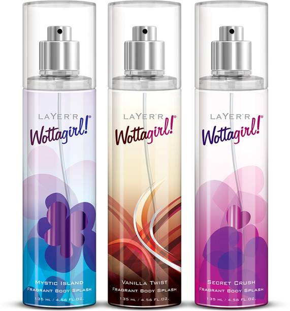 LAYER'R Body Splash Combo Vanilla Twist, Mystic Island, Secret Crush Deodorant Spray Deodorant Spray  -  For Women