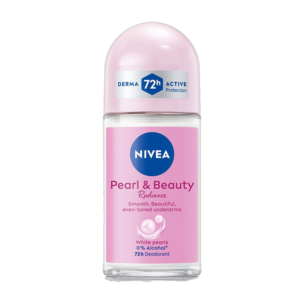 NIVEA Pearl and Beauty Radiance, Eventone Underarms, 0% Alcohol, 72h Derma Protection Deodorant Roll-on  -  For Women