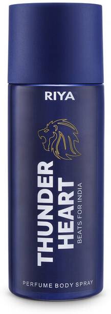 RIYA THUNDER HEART BLUE, DEODORANT BODY SPRAY BERGAMOT AQUATIC, LONG-LASTING Deodorant Spray  -  For Men