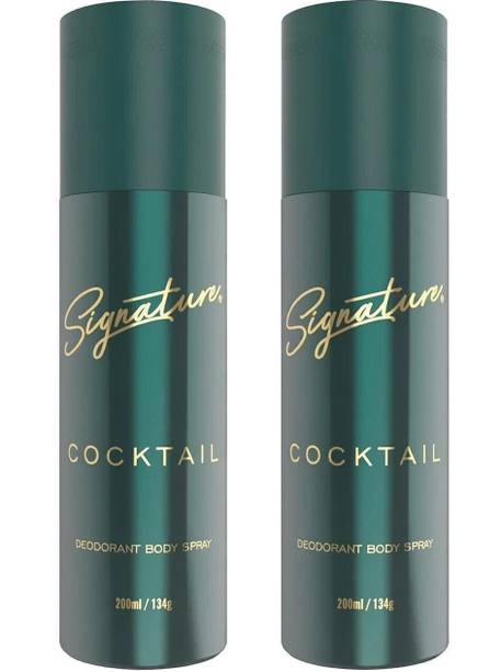 Signature Cocktail Long Lasting Fragrance Skin Friendly (200ML Each) Combo Deodorant Body Spray  -  For Men & Women