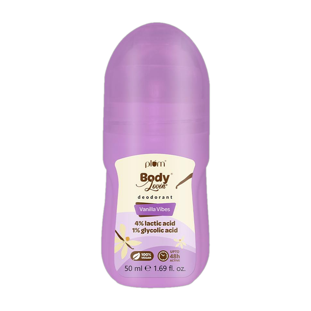 Plum BodyLovin' Vanilla Vibes | Fades Underarm Darkness Deodorant Roll-on  -  For Men & Women