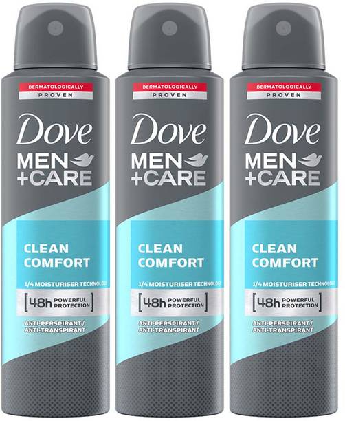 DOVE Men+Care Clean Comfort Dry Spray Antiperspirant Deodorant (Pack of 3) Deodorant Spray  -  For Men