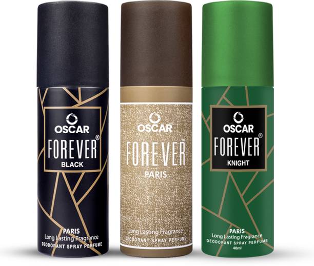 ऑस्कर Forever Paris, Black & Knight Unisex Deodorant Body Spray 40ML Each  -  पुरुषों और महिलाओं के लिए