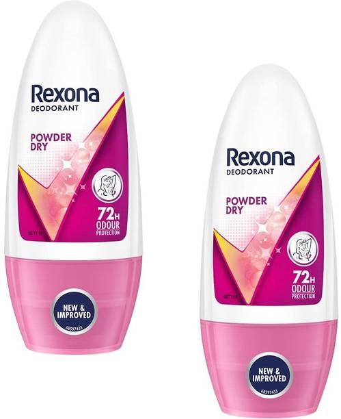 Rexona Powder Dry Underarm Roll On Deodorant For Women 50ML Pack of 2 Deodorant Roll-on  -  For Women
